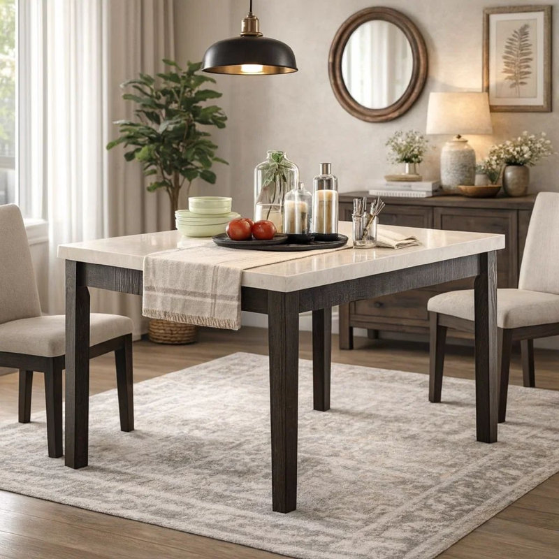 Table de salle à manger à hauteur de comptoir élégant recouvert Lefler