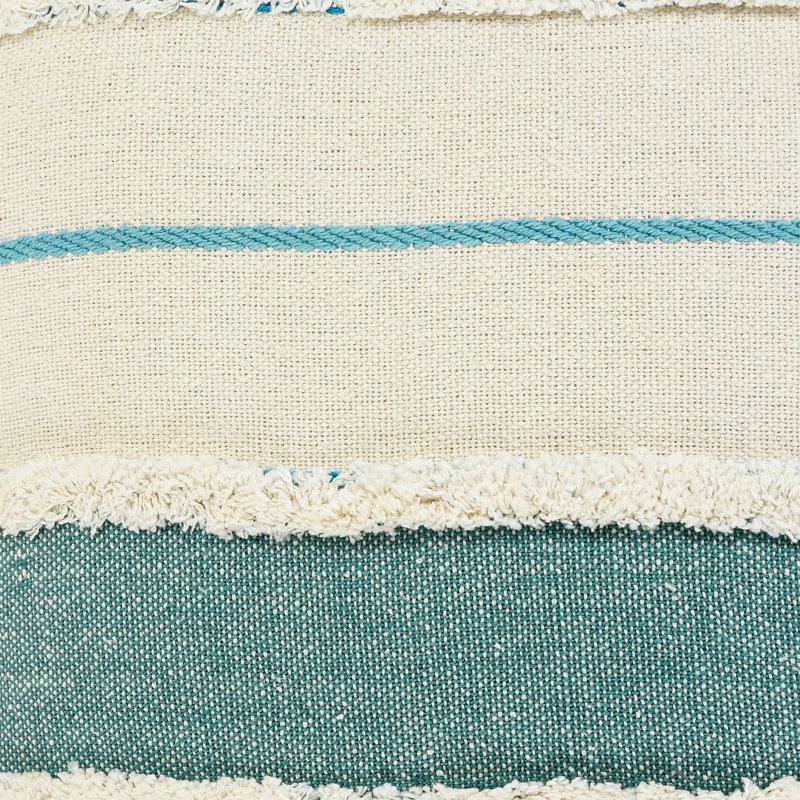 Coastal Blue and White Striped Cotton Throw Pillow Set