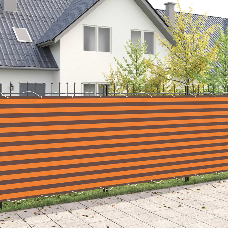 vidaXL Balcony Privacy Screen Fabric with PU Coated Outdoor Garden Terrace, 150cm H x 400cm W x 2cm D, Brown/Orange