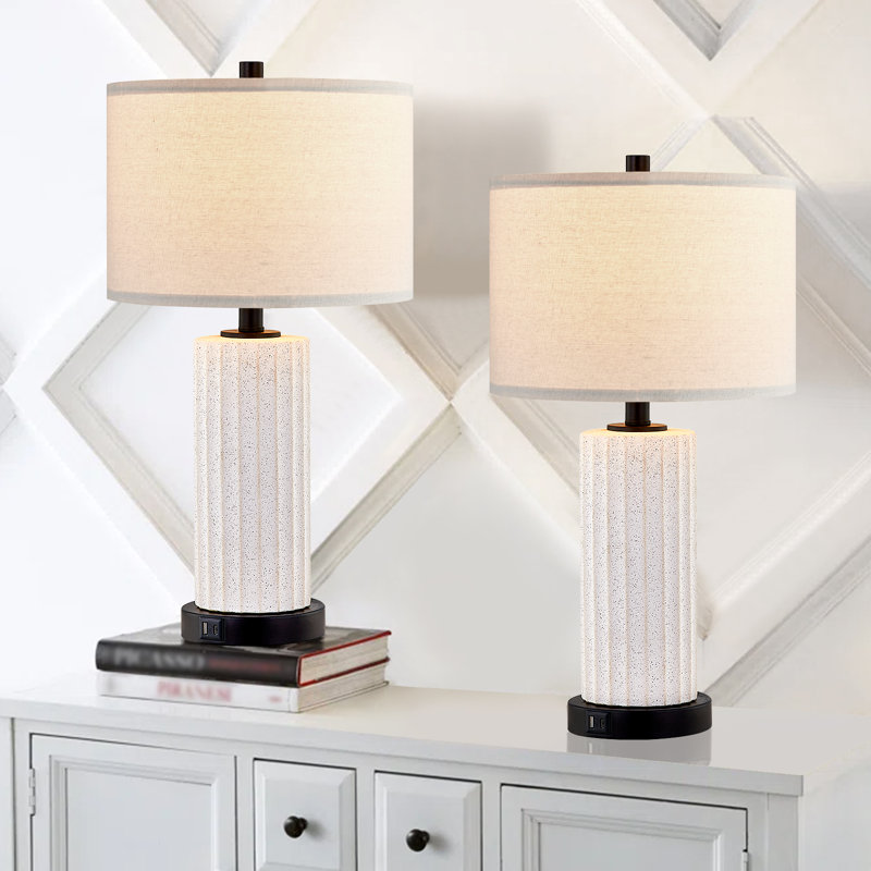 Yorleni Ceramic USB Table Lamp Set