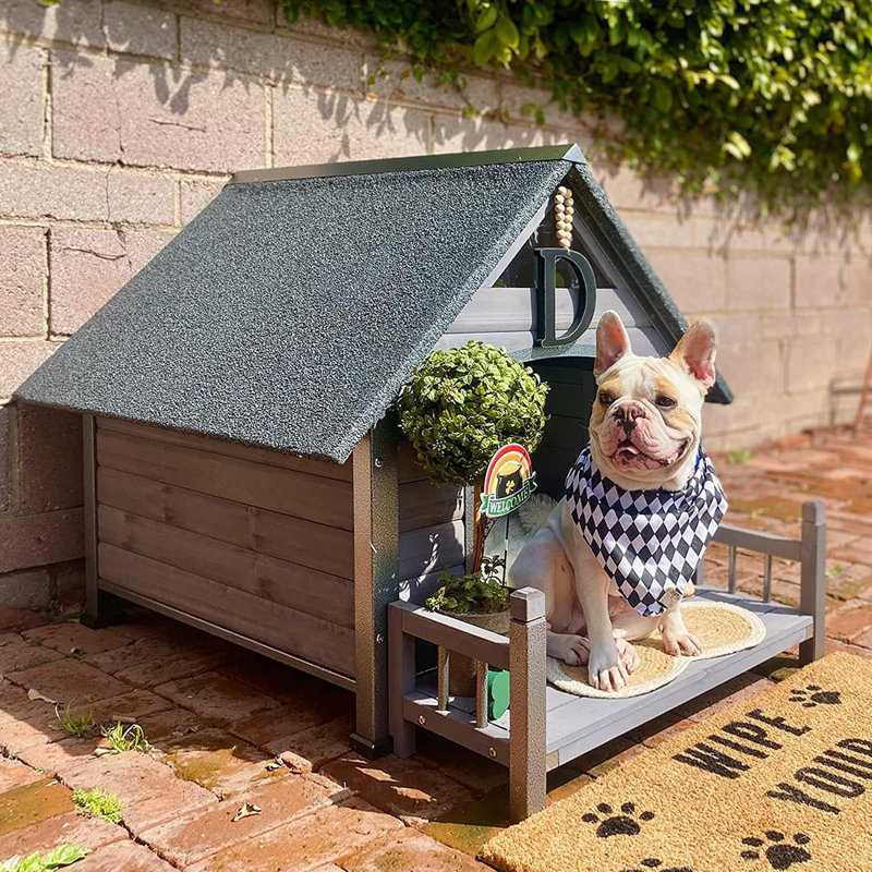 Niche pour chien Dawnie, Gris, H 32,6 po x l 32,9 po x P 45 po