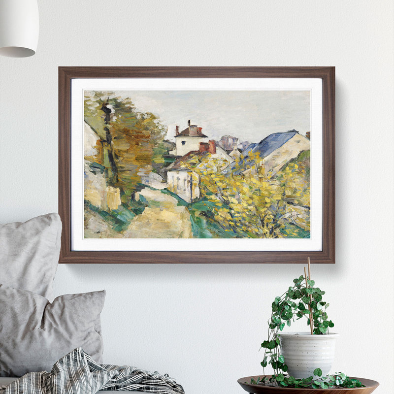 House of Dr. Gachet by Paul Cezanne - Picture Frame Painting, 27cm H x 36cm W x 2cm D, Walnut Framed