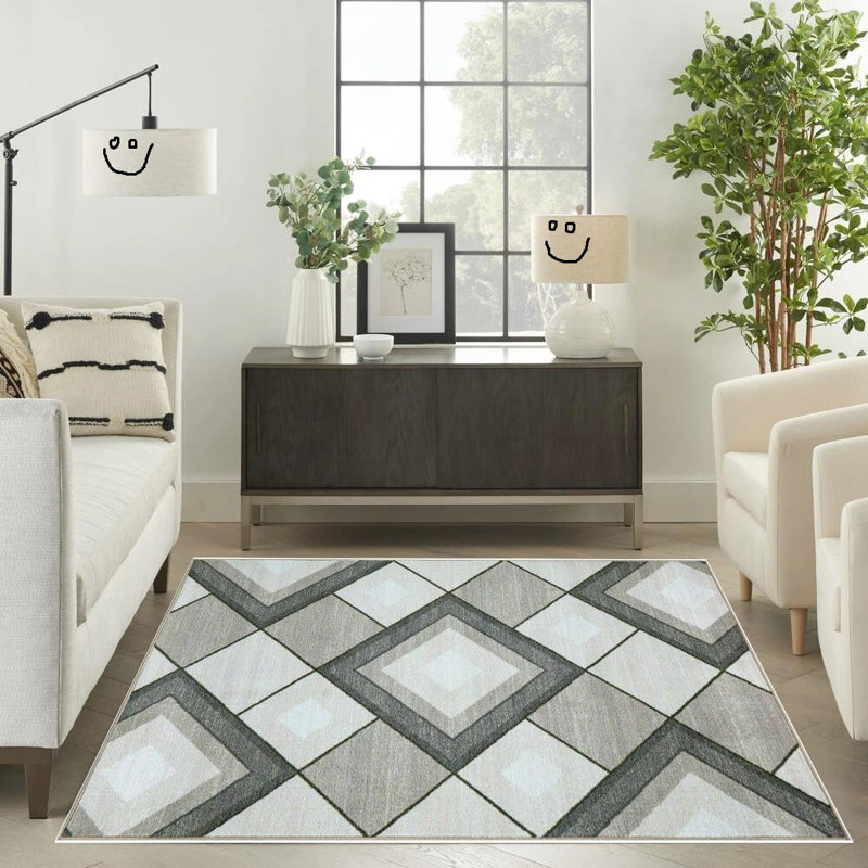 Geometric Area Rug, Rectangle 200 x 290 cm