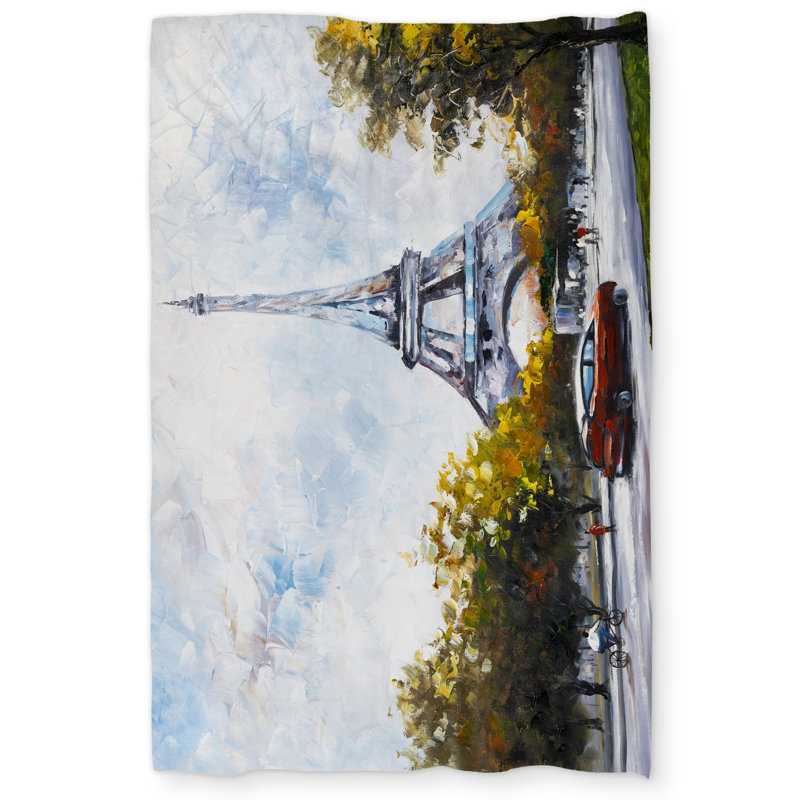 Driving near the eiffel tower - Modern Car Duvet Cover | Home Decor