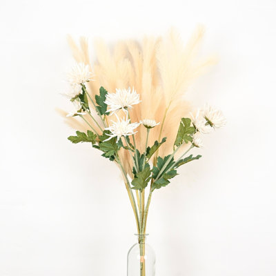 36 po Arrangement floral marguerite artificielle Pampas herbe feuillage, tige de pulvérisation, fausses branches pour vase Vase