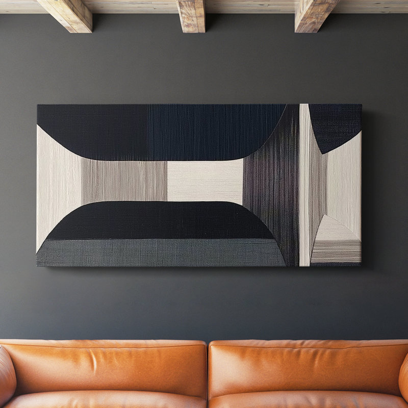 Abstrait, série 7 # Lxxxxi - Toile tendue avec châssis, H 16 po x l 32 po