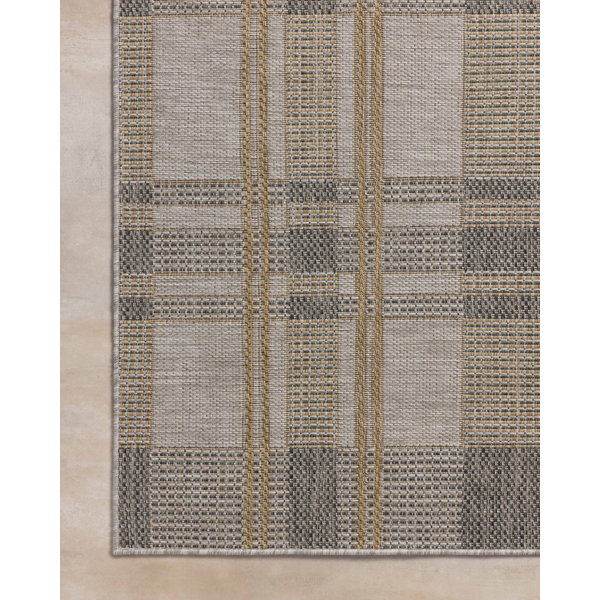 Gracie Oaks Altia Bone / Gold Indoor / Outdoor Area Rug | Wayfair