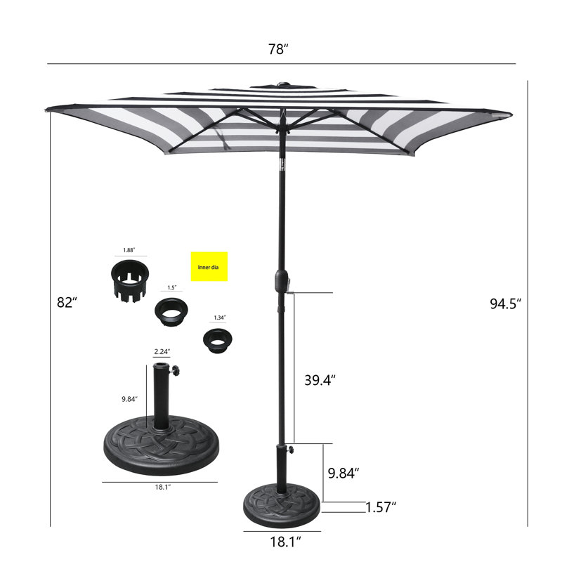 Anwaar 78'' Market Umbrella