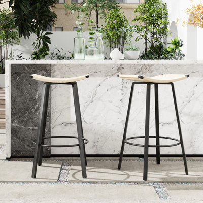 Ergonomic Bar Stools, Seat, Metal Frame, 26.72 In Tall, Versatile For Indoor & Outdoor Counter Height Pub Chairs, Black , 12.52 Wide