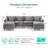 Arale 129'' Chenille Upholstered U Shaped Modular Sectionals
