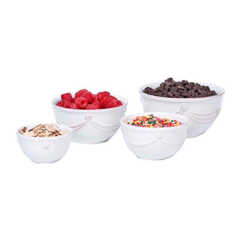 Berry & Thread 4 Piece Nesting Prep Bowl Set - Whitewash