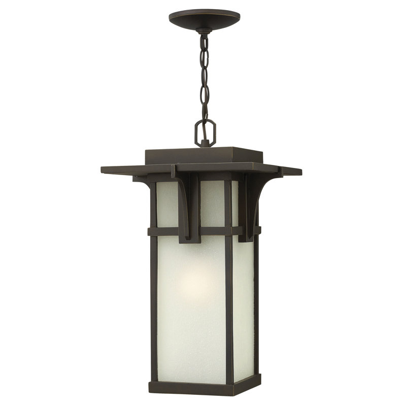 Manhattan Bronze 1 -Bulb 19.3" H Outdoor Hanging Lantern, 100W Max Medium Incandescent