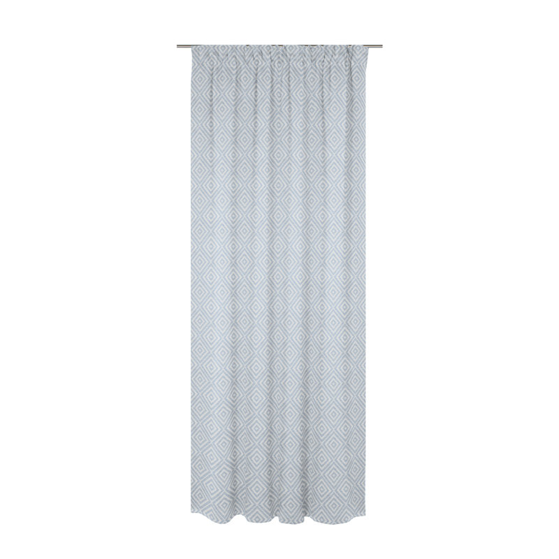 Abha Room Darkening Curtains Single Panel, 225cm H x 132cm W, Blue