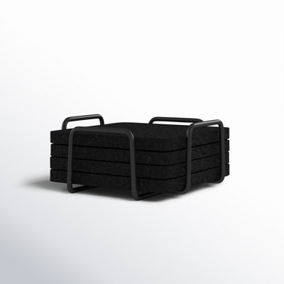 Wallis Square 4 Piece Coaster Set With Holder