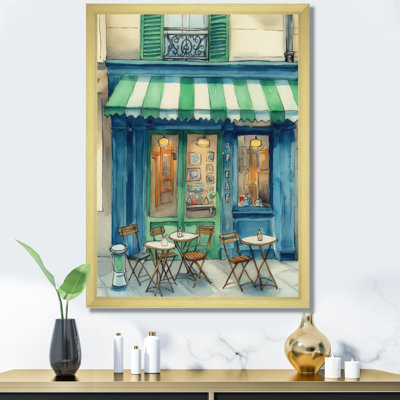 Croissant and Cafe In Paris - France Large Wall Art