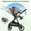 Poussette réversible 2 en 1 pour bébé, poussette de voyage légère pliable avec harnais à 5 points-131512147