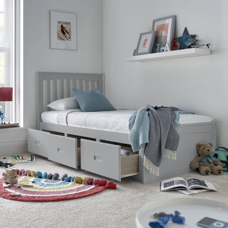 Haygashen 113 X 199cm Standard Bed Frame, Grey