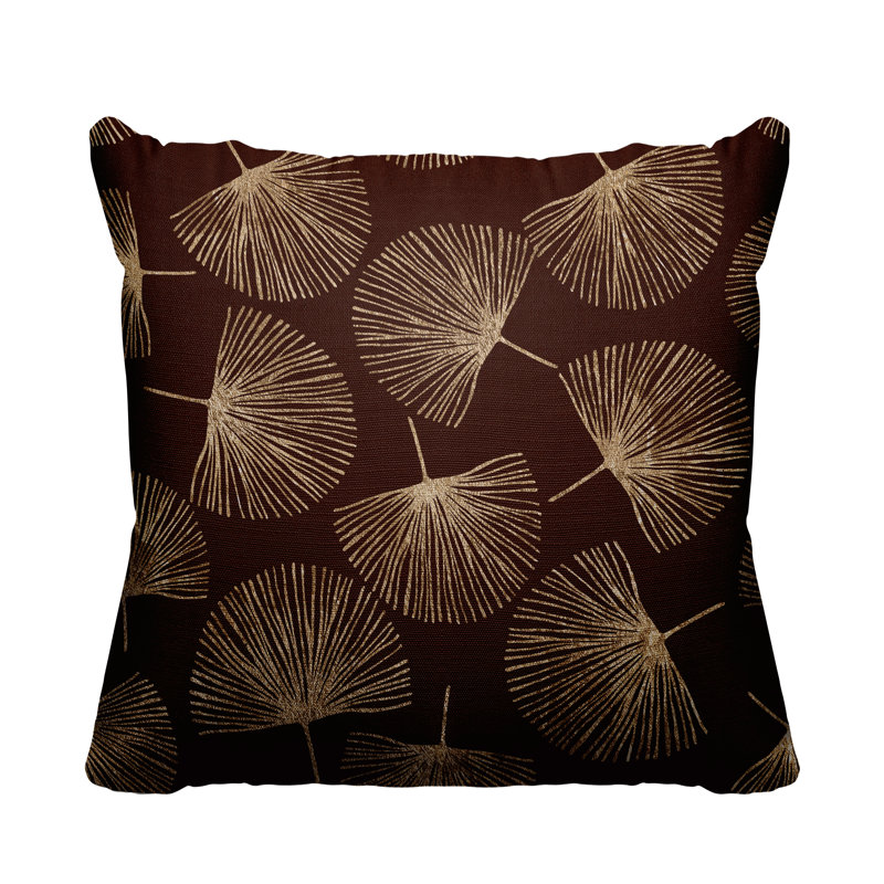 Coussin intérieur / extérieur Joba Dandilion, L 19 po x H 19 po, Brun / Doré