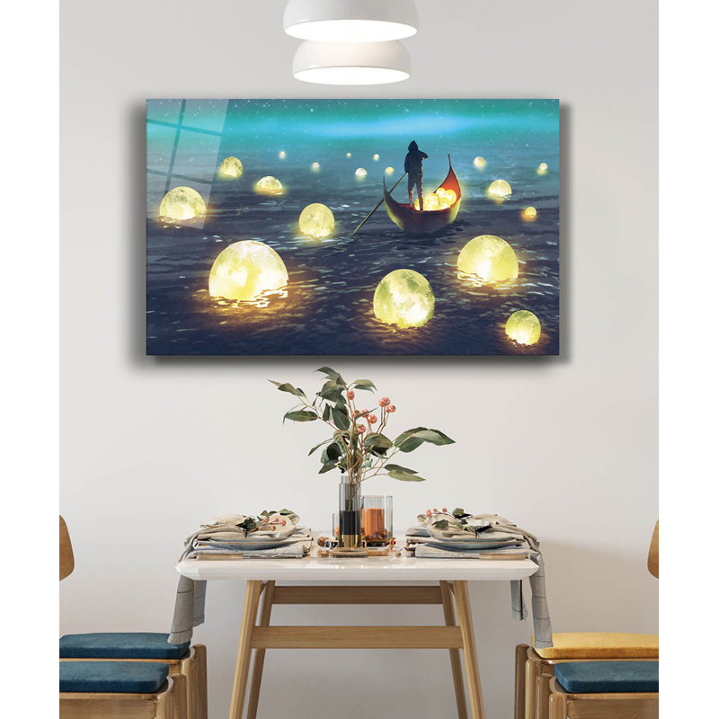 Superbe peinture décorative en verre trempé de 23,6 po x 35,4 po | 100% verre trempé, épaisseur: 0,16 pouce | Parfait pour la décoration intérieure, l'esthétique moderne et l'art mural élégant