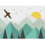 Papier peint amovible géométrique Triangle Green Mountains Sun Plane-69131630
