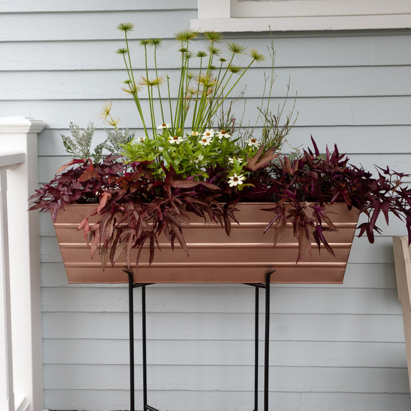 Cohen Metal Window Box Planter, Large, Orange