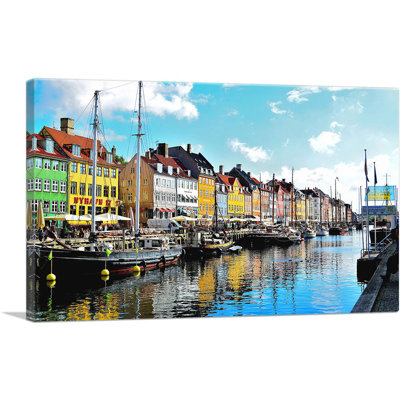 Copenhagen Denmark Nyhavn District - Wrapped Canvas Photograph Print
