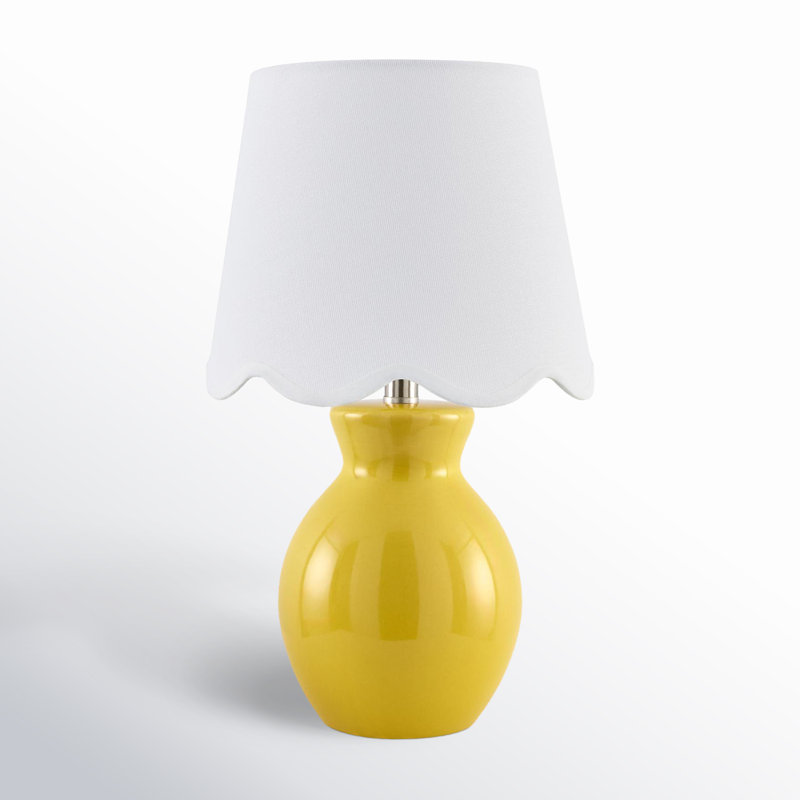 Lampe Momsen, H 15 po x l 8 po x P 8 po, Jaune, Sergé blanc