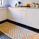 Walker Checkered Mustard/Cream Shag Area Rug