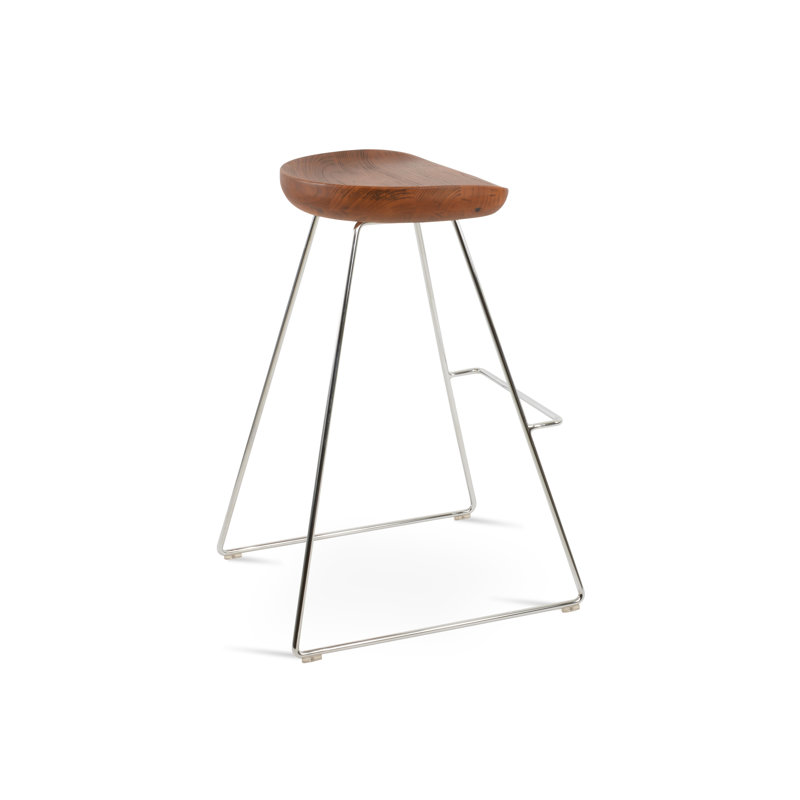 Tabouret de bar Cattelan PR, Chrome / noyer