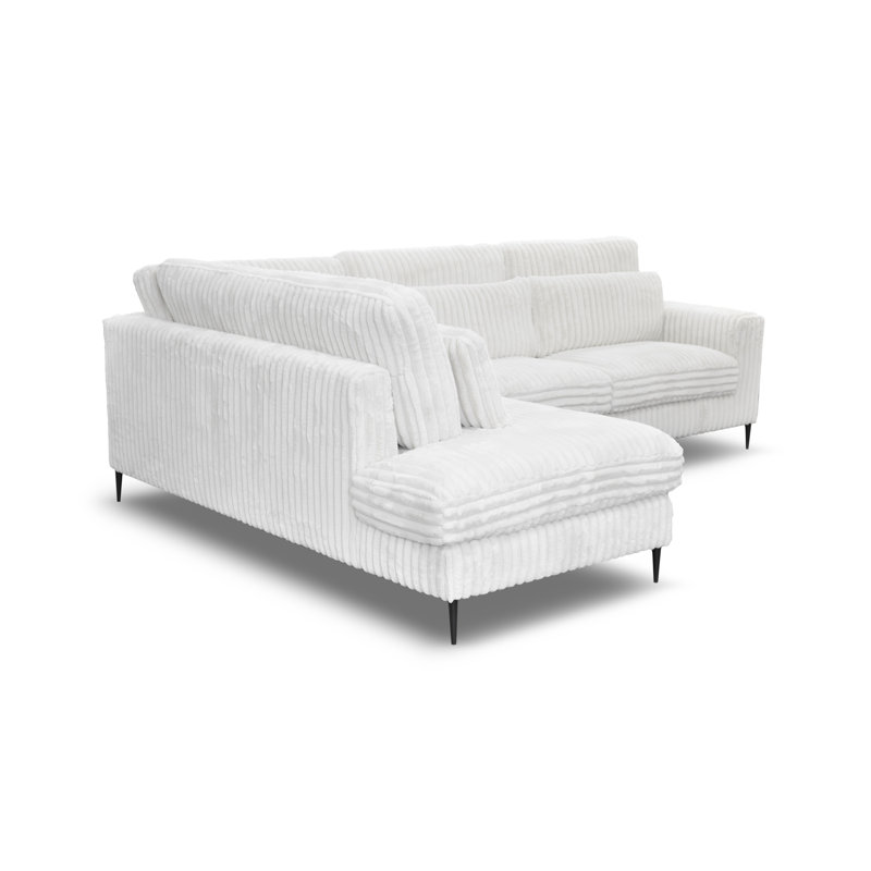 Edelare 4 Seater Corner Sofa , White, Left
