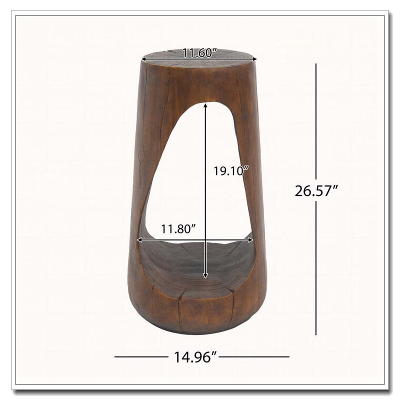 Outdoor Side Table,Patio Garden Stool Table,Decorative Accent Table for Patio Balcony Beach Pool Side, Antique Brown