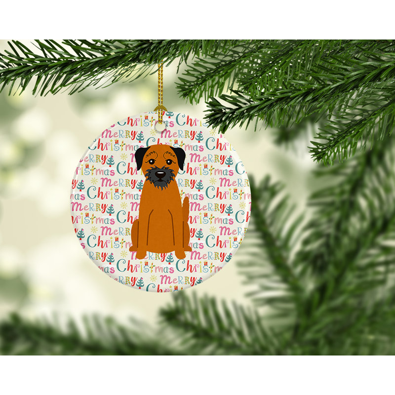 Ornement suspendu Merry Christmas Border Terrier