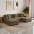 Canapé modulaire rembourré en velours côtelé 5 pièces Milbrey avec repose-pieds et coussins décoratifs Milbrey