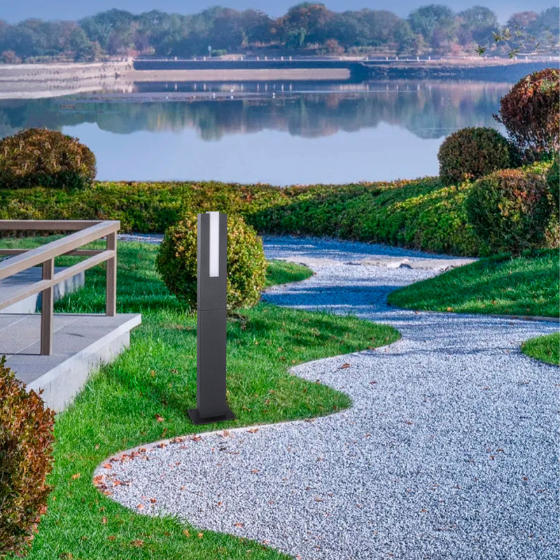 Lumière de sentier d'extérieur à DEL de style européen moderne avec lumière de jardin des deux côtés, Noir