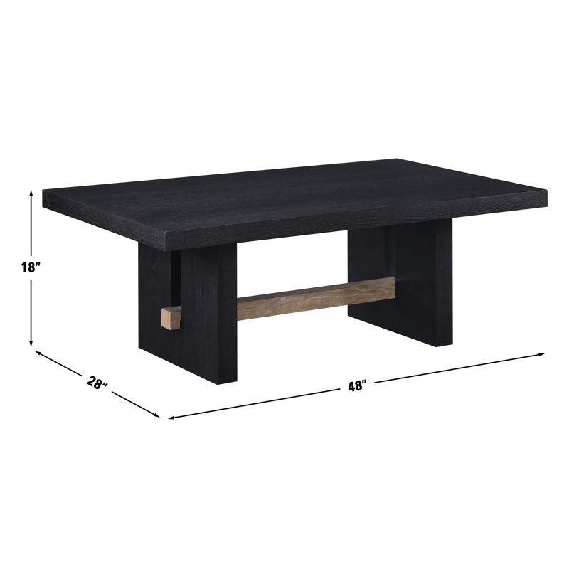 Rickye 48" Wood Coffee Table, Black