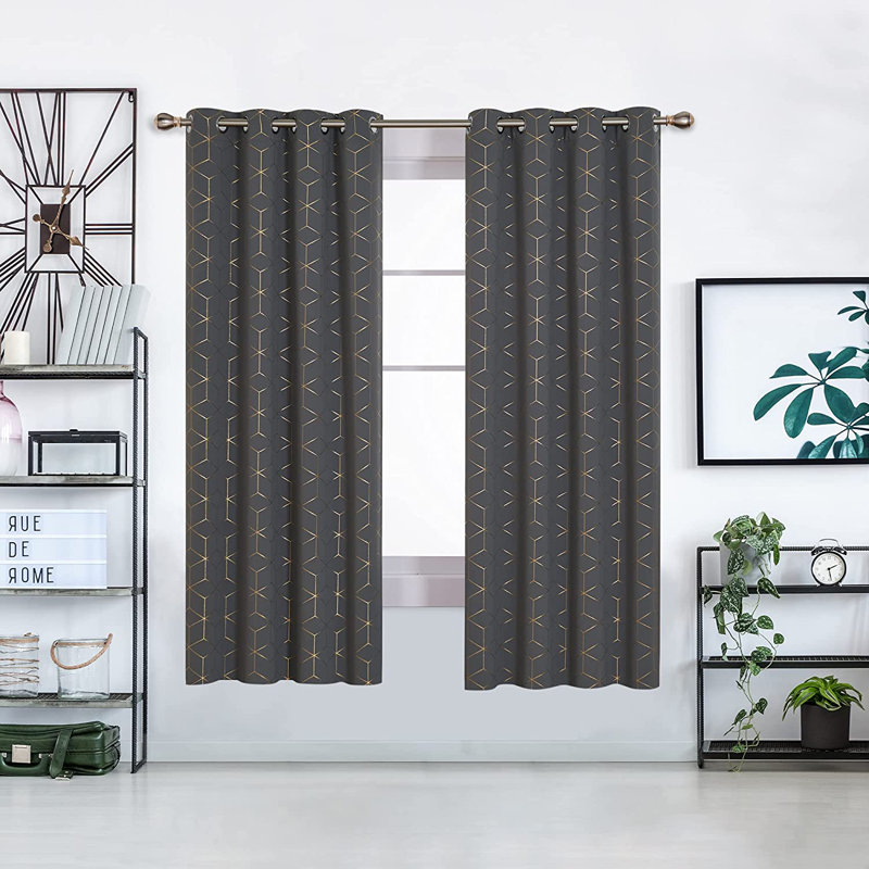 Malone Room Darkening Thermal Curtain, Width 117 x Drop 183cm, Dark Grey