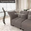 Canapé modulaire à méridienne rembourré 6 pièces Ahren-435202177