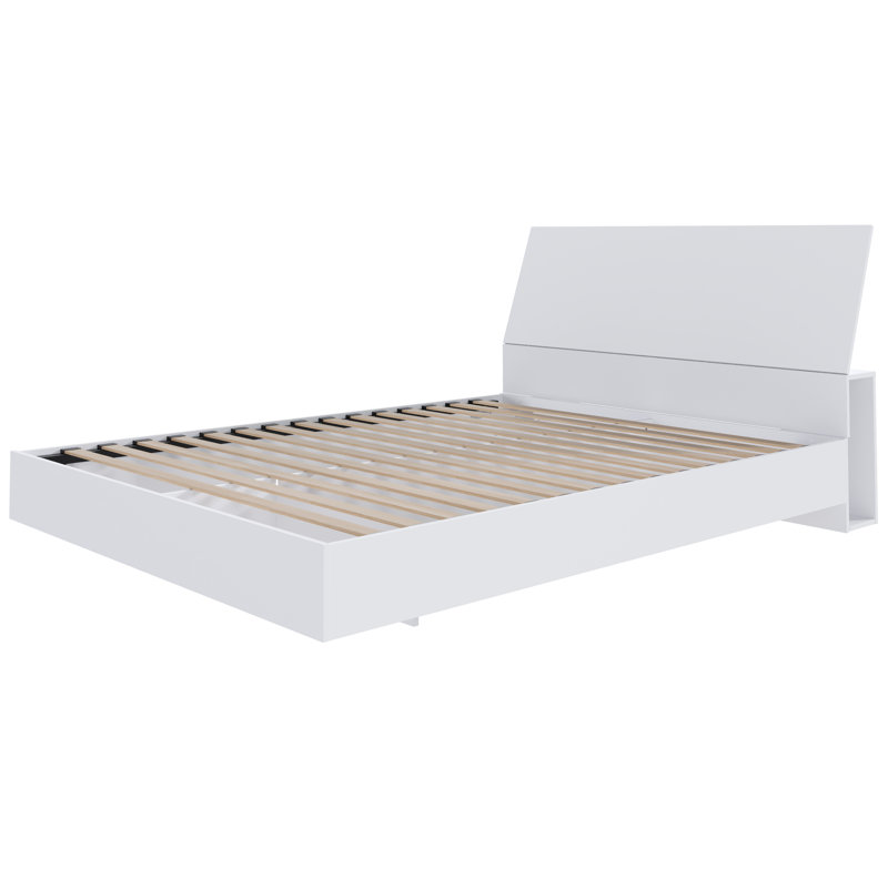 Aletse Platform Bed & Headboard, Full, White