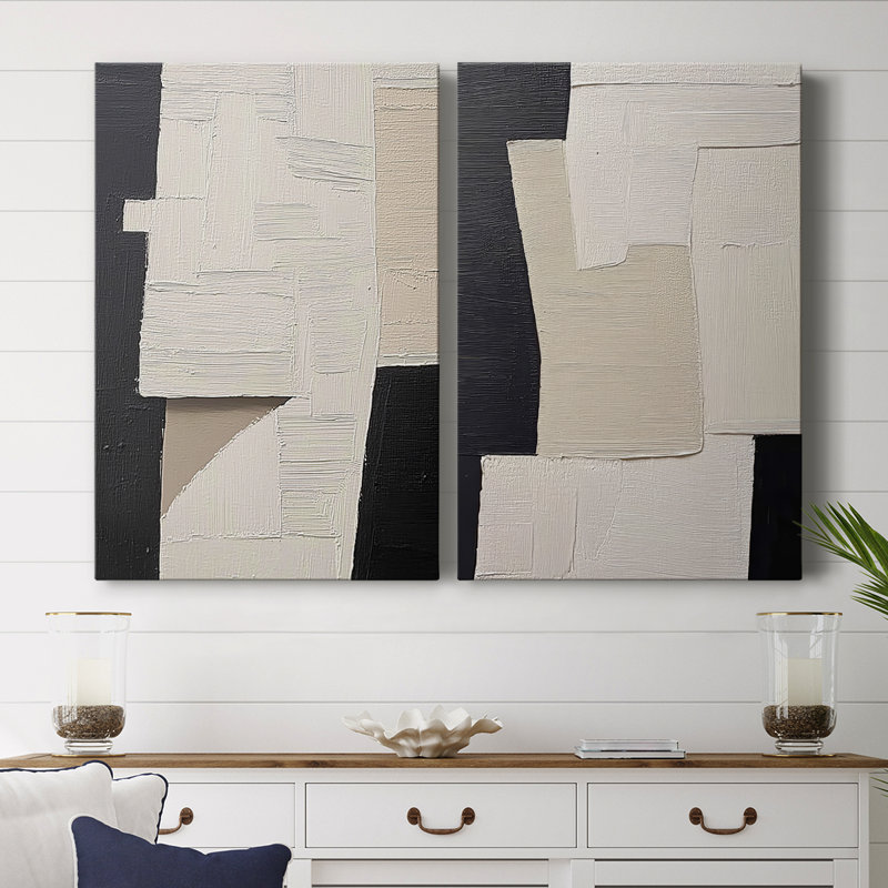 Série ABSTRACT DCLI - Toile tendue avec châssis de qualité supérieure - Prêt à être accroché, H 60 po x l 80 po