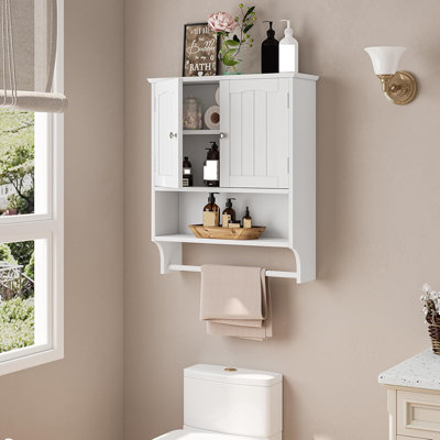 Bathroom Wall Cabinet with Towel Rack