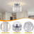 Semi Flush Mount Modern Chandelier Crystal Ceiling Light Fixture Small Close To Ceiling Light(Silver)