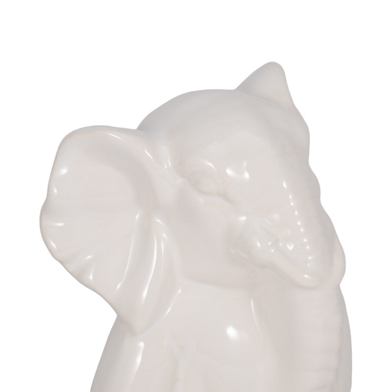 Figurine en céramique Slatington Elephant, Blanc