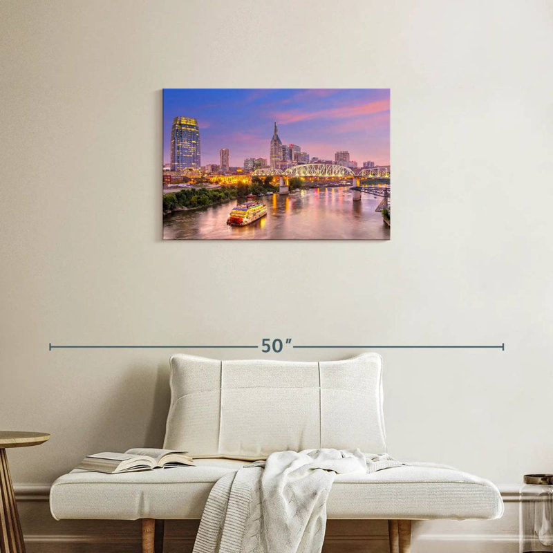 Nashville, coucher de soleil mauve, ciel, H 20 po x l 30 po