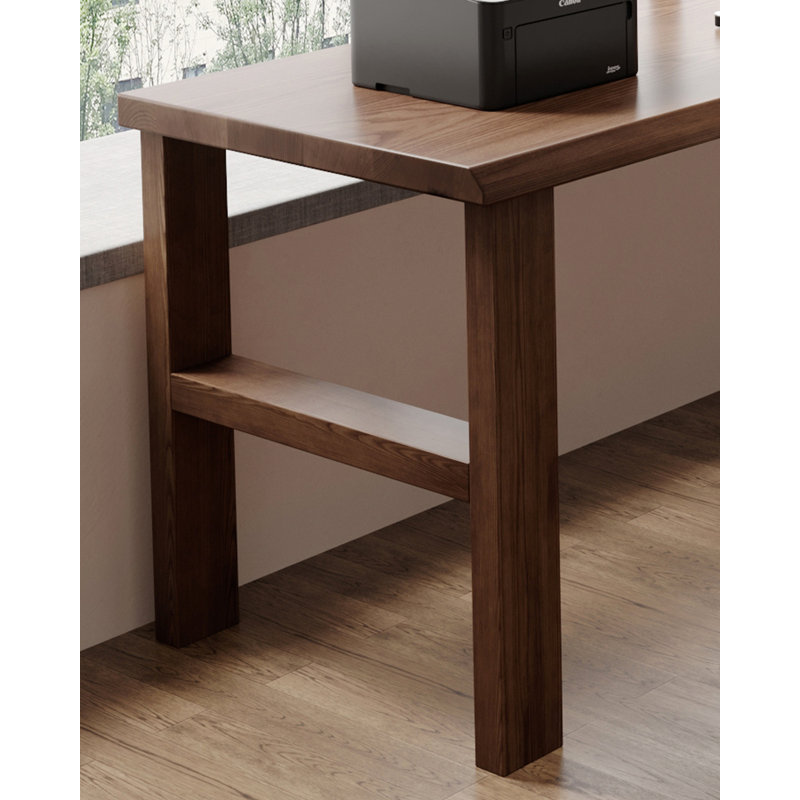 Simple solid wood L-shaped desk, 53.15" H x 62.99" W x 47.24" D