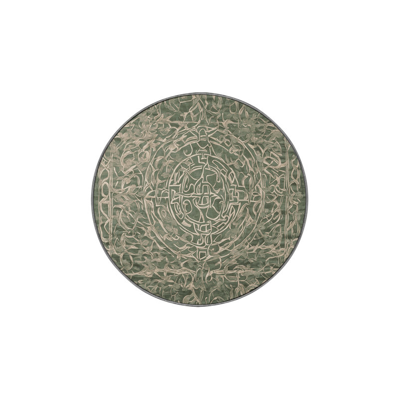 Tapis brun lavable à la machine, Rond 3 pi