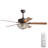 52" 5-blade Bronze/brown Modern Farmhouse Indoor Ceiling Fan With Crystal And Dc Motor