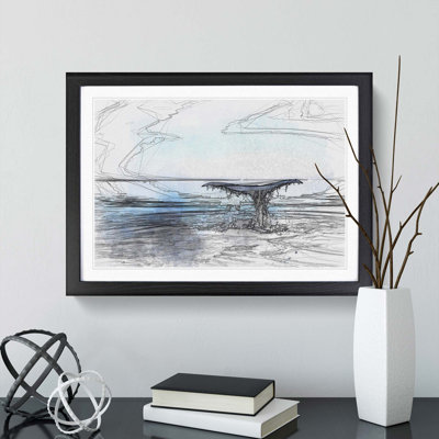 Whale Tail from the Ocean in Abstract - Picture Frame Graphic Art Print