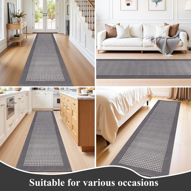 Area Rug, Gray, Runner 2' x 8'