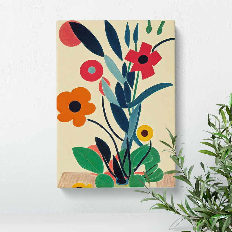 Unique Flowers Abstract No.5 - Wrapped Canvas, 76cm H x 50cm W x 3cm D