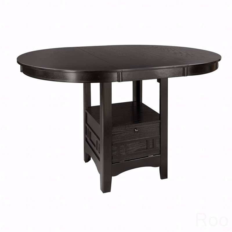 Table de salle à manger à hauteur de comptoir avec rallonge et base de rangement 1 pièce